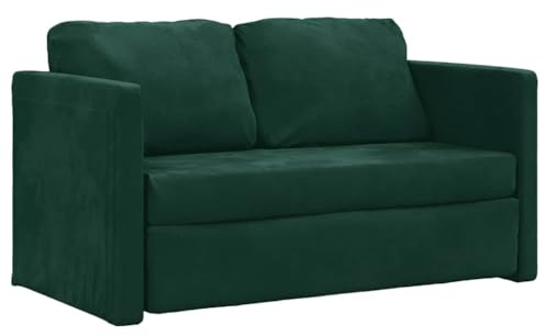 vidaXL Golvbäddsoffa 2-i-1 mörkgrön 122x204x55 cm sammet