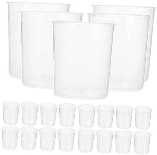 LIFKOME 50pcs Multipurpose Plastic Measuring Cups Lines for Mixing Epoxy Paint and Liquid Ingredients in Kitchen Workshop