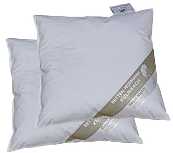 2 Stück Hofmann Bayern Kissen Kopfkissen 40x40 cm Federkissen 30% Daunen 180g