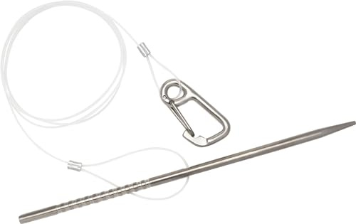 Cressi Fish Holder - Aguja Pasapeces con Cabos y Mosquetone, Plata, Talla Única, Adulto Unisex