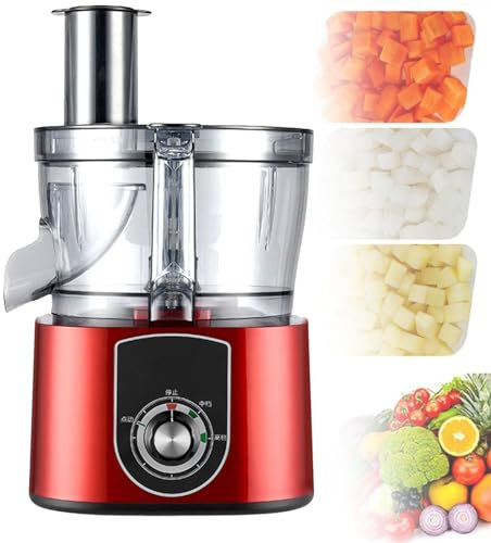Cashwise Commercial Vegetable Chopper, Multifunctional Automatic Dicer & Slicer, Electric Cutter Onion Shredder Potato Slicer, Veggie Processor Potato Cutter Food Processor Fruit Cutting Machine,Red