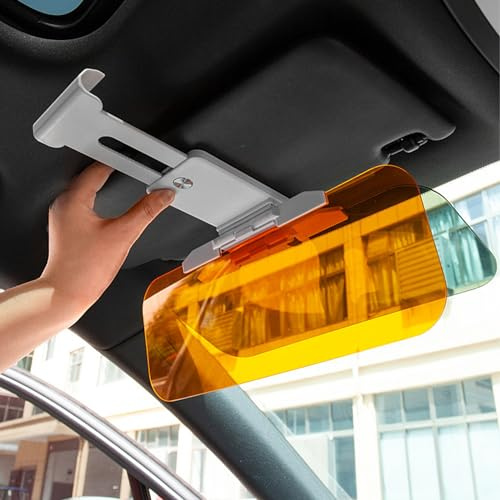 Kinberry Car Sun Visor Extension, 2 in 1 for Day and Night Anti Glare Visor Anti Dazzle Sun Protection Transparent Car Sun Visor Extender for Car, SUV, CRV, Vans