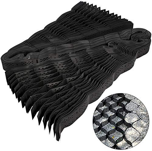 VEVOR Geo Grid Grille de Sol de 2,7 x 5,2 m, Grille géocellulaire de 10,2 cm d'épaisseur, Grille de Gravier en polyéthylène Haute densité, Grille de stabilisation du Sol, 855 kg par m², résistance à