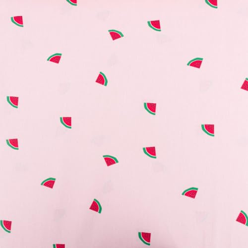 SCHÖNER LEBEN. Baumwollstoff Popeline Stoff Wassermelone rosa grün 1,45m Breite