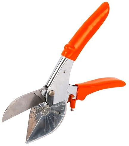 Multi Angle Miter Shear Cutter Hand Tools Adjustable at 45 To 135 Degree with Safety Lock Hand Tools for Angular Cutting and Trimming of PVC Strips, Wood Strips, Weatherstrip, Trunking /9702(Orange)