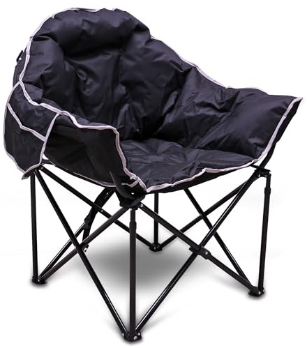 ENVA Gepolsterter Campingstuhl Moon Chair faltbar & bequem bis zu 150kg Klappstuhl witterungsbeständig für Camping, Angeln, Picknick & andere Outdoor Aktivitäten inkl. praktischer Tragetasche