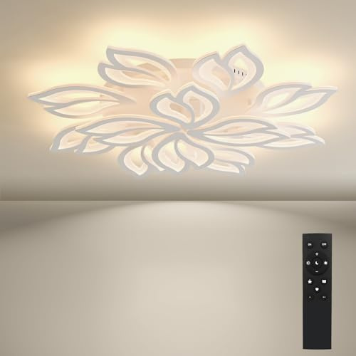 BAYHT Deckenlampe LED Deckenleuchte Dimmbar mit Fernbedienung 84W Wohnzimmerlampe Modern Design Schlafzimmerlampe Küchenlampe für Schlafzimmer Esszimmer Wohnzimmer Arbeitszimmer