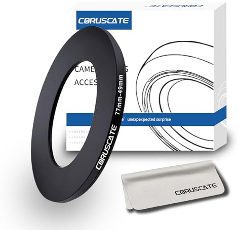 77mm auf 49mm Objektivadapter Ring,Step-Down-Ring Filter Adapter Kompatibel mit Allen 77mm Objektiven mit 49mm UV ND CPL Filter +1pcs Objektivreinigungstuch