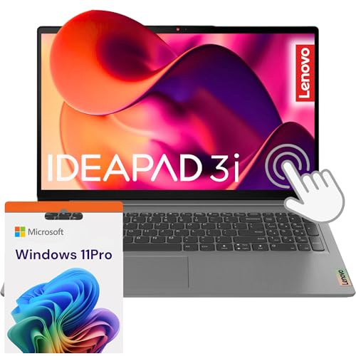 Lenovo Essential Touchscreen Laptop | Ideapad 3i | 40 GB di RAM | Display touch screen FHD da 15,6 pollici | Archiviazione SSD da 1 TB | Processore Intel Core i3 | Windows 11 Pro | Laptop aziendale e