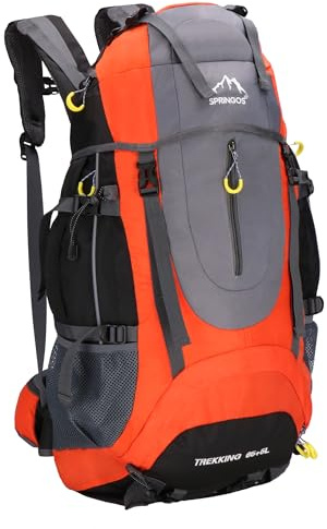 SPRINGOS Rucksack Trekkingrucksack Wanderrucksack Frauen Männer 70 Liter Regenabdeckung Camping Hüttentouren Leicht Gepolstert Rückenschonend