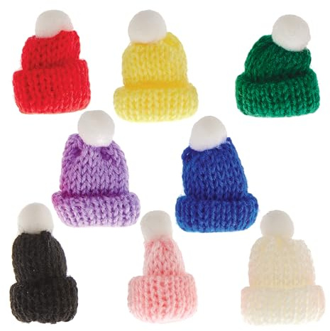 Baker Ross FN325 Mini-Bommelhüte zum Basteln - 15er-Pack, Weihnachtsbasteleien, Puppenhüte