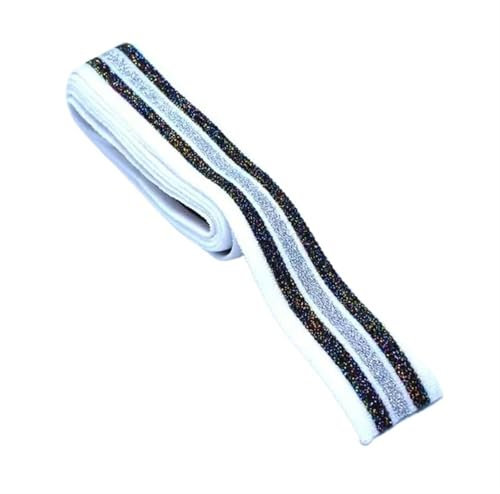 Bandas Elásticas Planas para Vestidos/Faldas Banda elástica ancha con purpurina de 2 cm de ancho, accesorios de costura coloridos for ropa, banda elástica de goma(Color2)