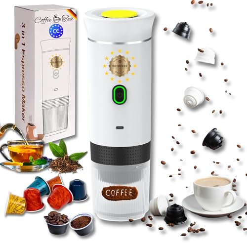 Astur Group Caffettiera portatile capsule, macchina da caffè multi-sule e macinazione, macchina da caffè, caffettiera capsule portatile, scaldacqua batteria ricaricabile USB, ideale da viaggio