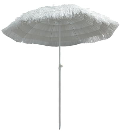 Ombrellone da Giardino da 2.0m, Ombrellone da Mercato con 8 Costole, Inclinazione, Stile Tropicale Hawaiano, Ombrellone da Esterno in Paglia per Spiaggia, Cortile
