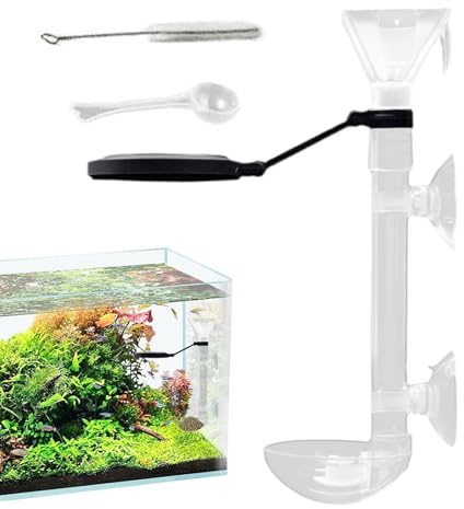 Fiskmatare Teleskopisk Genomskinlig Dispenser Med Sugkopp