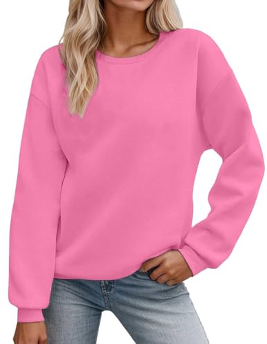 2025 Sweat à col rond pour femme Automne Hiver Couleur unie