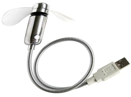 FIXOSHEE Ventilador USB con Reloj LED Mini Ventilador Portátil Flexible y Silencioso para Oficina Hogar y Viajes Enfriamiento con Visualización de Dos Colores