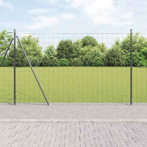 QJBSAVVA Clôture de jardin en acier revêtu par pulvérisation - 1000 x 3,2 x 150 cm - Design moderne - Panneaux de clôture résistants aux intempéries - Pour chiens, chats, poules et moutons - Avec