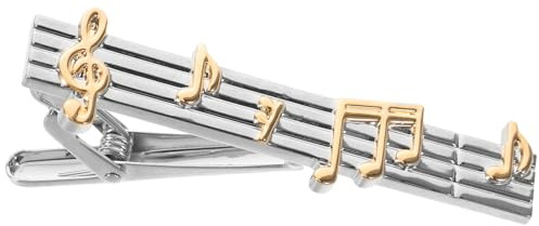 KOMBIUDA Herrslipsklämma Musiknot Elegant Slipsnål för Affärsmöten Bröllop och Formella Tillfällen Starkt Grepp och Hållbar Design för Herrar