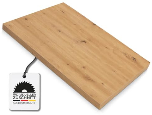 Hausfux Küchenarbeitsplatte nach Maß – 3,8 cm stark – robuste HPL-Beschichtung (Artisan Eiche, Tiefe 50 cm x Länge 90 cm)