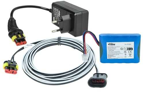 vhbw 1x Fuente alimentación, 1x bateria 3000 mAh, 1x Cable Baja tensión de Compatible con Gardena SILENO+ R160LiC cortacésped