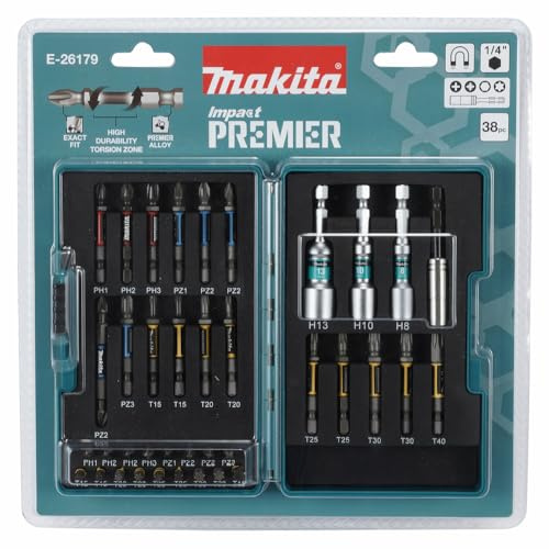 Makita E-26179 Impact Premier 38 Piece Torsion Bit Set