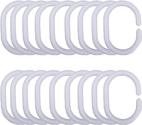 EJOXMQTZR Ganchos de Cortina de plástico, 12 Uds. Anillos for Cortina de baño, Colgador, Cortina de baño, Deslizamiento de Bucle for Cortina de baño, Ventana, Puerta, Cortina de Ducha