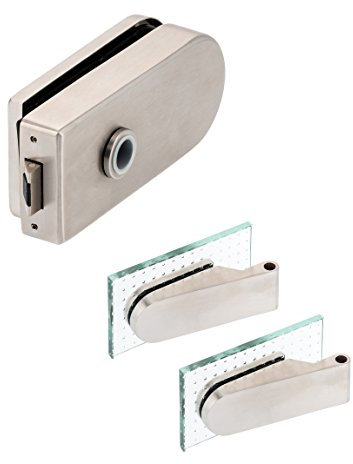 Glastürbeschlag D Set UV | V2A Edelstahl matt | inkl. Studiobändern | metallische Innenmechanik | ohne Griff