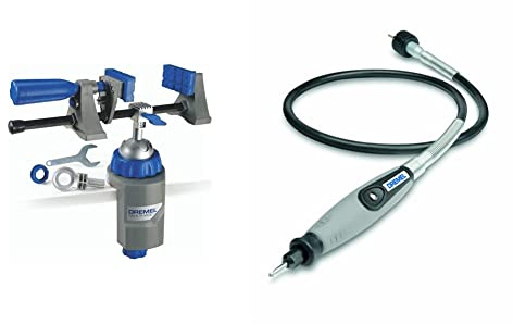 Dremel 2500 Multi-Vise, 3-in-1 Adjustable Bench Vice with Clamp and Tool Holder & 225 Flex-Shaft - Multi-Purpose Flexible Shaft Extension for Cutting, Sanding, Polishing, Grinding,