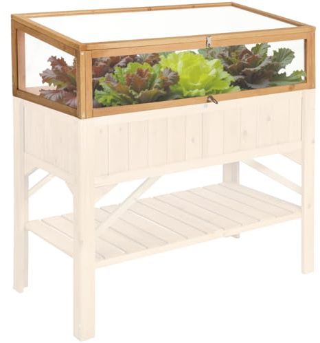 TecTake® Mini Serre de Jardin Châssis en Bois et Polycarbonate pour Potager Exterieur surélevé, Serre de Jardin pour Hivernage Serre à semis Jardinage 115 x 53 x 34 cm