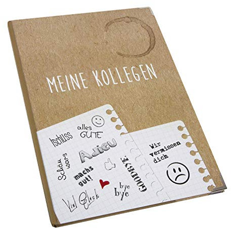 Logbuch-Verlag Abschiedsbuch für Kollegen - Kollegenbuch zum Einschreiben DIN A4 Kraftpapier-Optik als Geschenk Abschied Rente