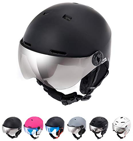 meteor Casque de Ski avec Visière Intégrée - pour Hommes Femmes et Jeunesse - Helmet Snowboard Professionnel de Sports de Neige