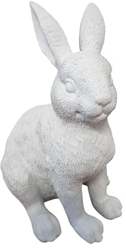 schenken-24 Deko Hase weiß 22 cm Osterdeko Hasenfigur Frühling