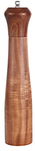 KKC Macinapepe, 25,4cm Macinino a mano in legno d'acacia, Macina in ceramica regolabile, Macinini per sale, Macinamare, macinaspezie per macinagrigliate, macinino per semi di lino, macina peperoncino