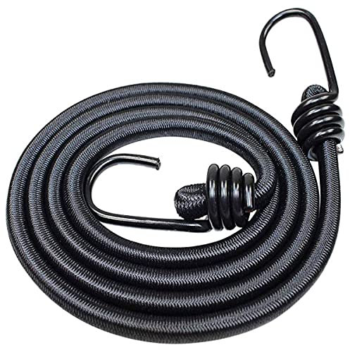 DRERIO 2m Gepäckspanner mit Haken Schwarz Spanngummis 200 cm Lange Spanngurte mit Haken Gummibändern Bungee Kabel für Car Caravan Trunks Camping-Wohnmobile