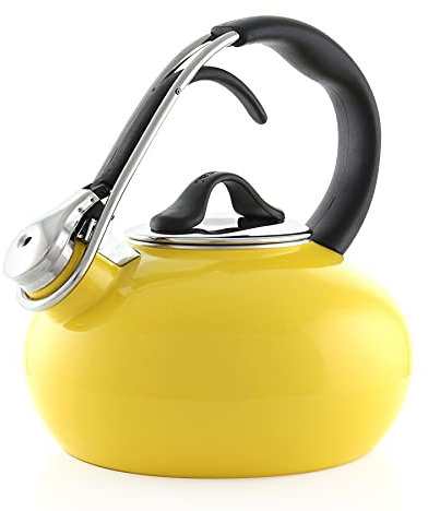 Chantal Classic Loop Enamel on Steel Whistling Tea Kettle, 1.8 quart (Canary Yellow)
