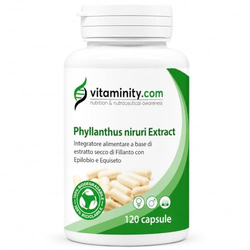 Phyllanthus Niruri Extract Integratore capelli e prostata 120cps | Anticaduta capelli donna e uomo, anti dht per Favorire la Ricrescita Capelli - Made in Italy