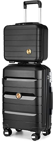 Somago 50,8 cm Handgepäck und 35,6 cm Mini-Kosmetikkoffer, Reise-Set, Spinner, Leichter Polypropylen-Koffer mit TSA-Schloss, YKK-Reißverschluss, Hartschalengepäck-Set, 2-teilig