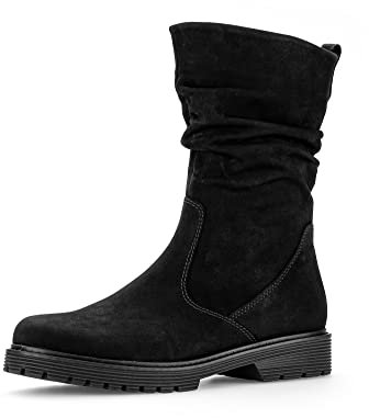 Gabor Damen Klassische Stiefeletten, Frauen Boots,Wechselfußbett,Moderate Mehrweite (G),Lammfell,schwarz,40.5 EU / 7 UK