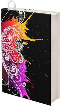Kuiaobaty Abstrakter Schmetterlings-Druck, Büchereinband, Stoff, Staubschutzhüllen, Farbspritzer, Kunstbuchhüllen für Taschenbücher, buchhaftes Geschenk
