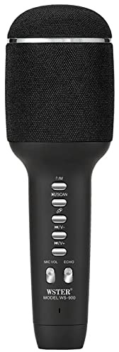ELLENNE Micrófono Karacoke Bluetooth altavoz cambio voz WS900 negro | ELLENNE Micrófono Karacoke Bluetooth con altavoz altavoz – Cambio de voz dual inalámbrico Karaoke WS900 negro