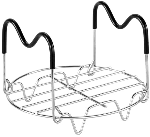 Steamer Rack Trivet with Handles for Instant Pot Pressure Cooker Accessories (Handle with silicone, For 6qt)