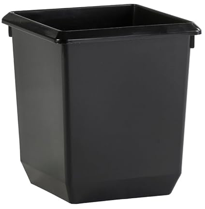 PROREGAL Viereckiger kegelförmiger Papierkorb | 21 Liter, HxBxT 31x28 x 28 m | Kunststoff | Schwarz