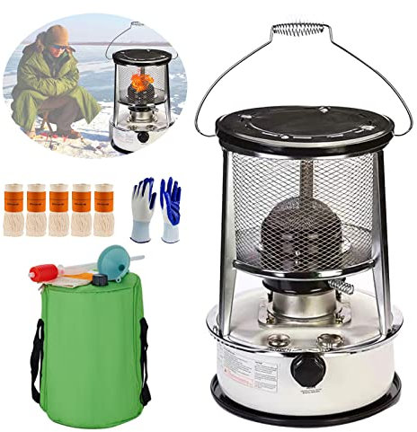 Calentador de estufa de queroseno 32x32x46cm32.5x32.5x47cm, Estufa de petróleo portátil, Quemador de estufa de queroseno sin electricidad, Calentador de parafina eficiente para interiores y exter