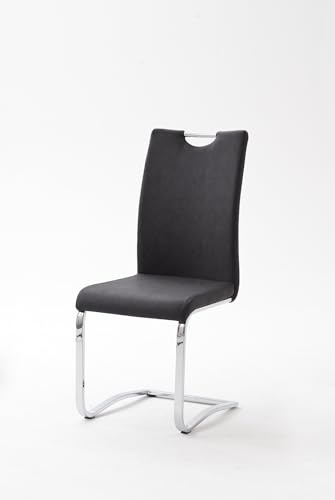 möbelando Freischwinger >Tirana< 2er-Set in anthrazit - 43x100x57cm (BxHxT)