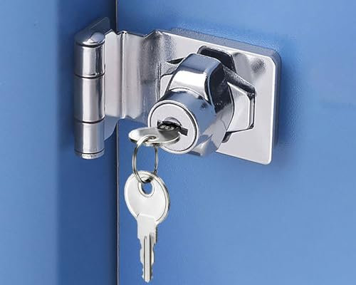 Litensh Angolo rettangolare 90 gradi hasp serratura con chiave uguale, Lucchetto Hasp, Chiusure Hasp, chiavistello, chiavistello, piccola vite per porta chiusura di sicurezza serratura 2.5 pollici