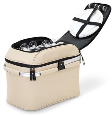 Livoo - Picknickkorb für 4 Personen SEP117C, beige