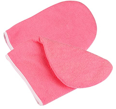 Guantes de Terapia de Cera para Manos, Tejido Rojo, 1 Par | Spa y Parafina, Fáciles de Poner, Ayudan a Mantener la Cera Tibia, Absorción de Humedad