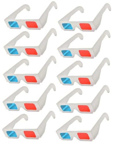 Homoyoyo 10 Piezas gafas 3D gafas rojas gafas de refracción televisión 3d gafas niño felicidad anteojos Lentes 3d para películas en casa gafas para ver películas 3d papel accesorios marco