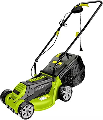 DDKYHU Cortacésped eléctrico de 12 Pulgadas, cortacésped eléctrico con Cable, cortacésped de Empuje, cortacésped eléctrico portátil con Cable para Exteriores